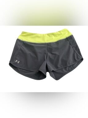 Under Armour Women’s Gray Athletic Shorts with Lime Waistband